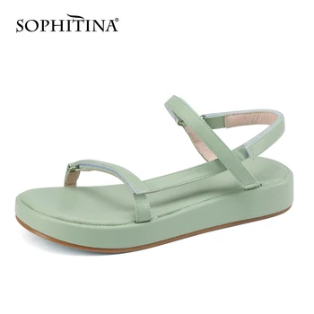SOPHITINA Vara pentru Femei Sandale Casual Platforma de Bandă Îngustă Premium Sandale din Piele Cârlig & Bucla de Apartament de Moda de sex Feminin Pantofi WO95