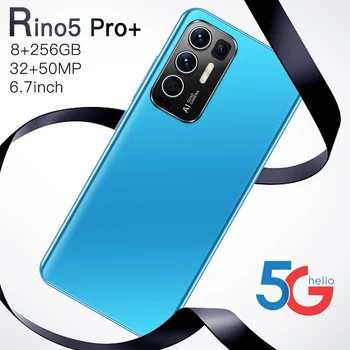 Rino5 Pro+ 12GB RAM 512GB ROM Dual SIM 6.7 Inch Ecran Complet Deca Core Telefon Inteligent 2021 Nou nivel Mondial 6800MAH face Unlock Android 11