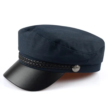 DYLAOPAN Noua Moda Pălărie Militare de Toamnă Marinar Capace Pentru Femei Barbati Curea Berete flat top de sex Feminin de călătorie cadet pălării Căpitanul Capac