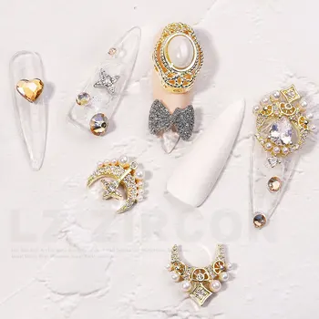 2 buc Farmec de Lux Zircon 3D Decoratiuni de Arta Unghiilor Diamante Stralucitoare de Perle de Cristal Aliaj Pandantiv Bijuterii Accesorii Manichiura
