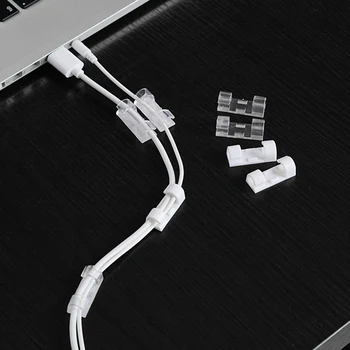 20BUC Auto-Adezivă de Birou Organizatorii Protector Legături de Sârmă de Cablu Cable Clip Cabluri de Management Liniile de Încărcare Cabluri USB Cablu Bobinator