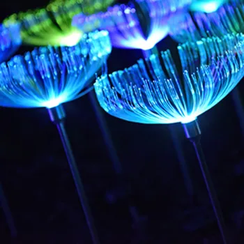 2 buc 7 Culori Led Optic Meduze Fibre Lampă Solară Pentru Grădină Decor Impermeabil Schimbare de Decor în aer liber Pentru Gazon Yard Lumina