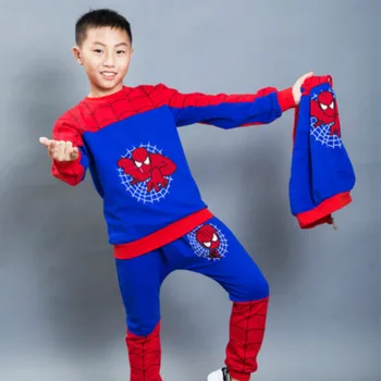 Spiderman îmbrăcăminte sport costum pentru copii haina pantaloni pantaloni îmbrăcăminte exterioară fete jacheta de primavara Toamna Hanorace Vesta tricou 3pcs