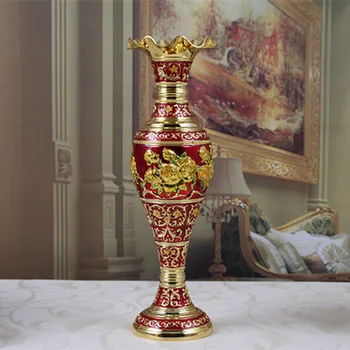 Metal arte și meserii mobilier acasă vaza stil European aur, cinci de culoare rose vaza inalta clasa frunze de lotus vaza