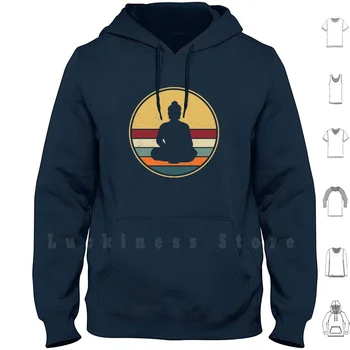 Retro Buddha Zen Cadou Vintage Budism, Budist Hoodie Lungă Maneca Buddha Yoga Budism Meditație Zen Budist