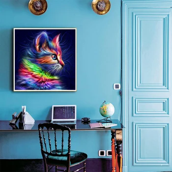5D DIY Diamant Pictura cruciulițe Animal pisică de culoare Diamant Broderie Plină Patrat/Rotund Stras De Imagine