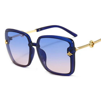 Supradimensionate Mic de Albine ochelari de Soare pentru Femei Vintage Brand de Lux Metal Ochelari de Soare Femei Pătrat Oculos Gafas Lentes De Sol 2021