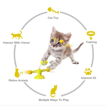 2020 pisica amuzant jucărie placă turnantă amuzant pisica stick joc pisica de companie amuzant moară de vânt portabil jucărie interactiv puzzle de formare consumabile pentru animale de companie