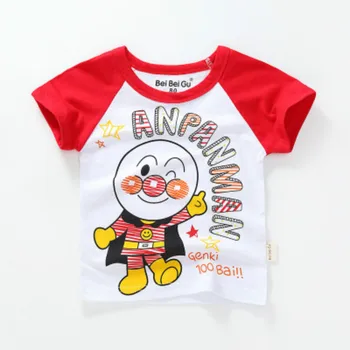 Bumbac Baby Boy Fata de tricouri de Vara pentru Copii Haine pentru Copii Topuri Tee Desene animate Anpanman Print cu Maneci Scurte T-Shirt 1-5 Ani