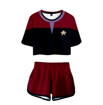 Popular Science-fiction serialul de TELEVIZIUNE Star Trek: Scurt Călătoriile cosplay 3D Două Bucăți seturi de Femei Casual tricou+pantaloni scurți Costum Sport