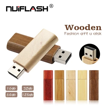 Fierbinte de Vânzare Dreptunghi din Lemn Red wood, U Disc USB 2.0 Flash Drive Profesor Cadou 32GB 64 4 16 8 256 gb de Memorie Mini Stick Pen drive