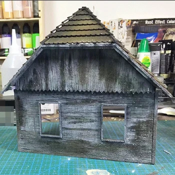 1:35 Ruinele Casei Europene Militar Model Clădire Scena DIY Face Kituri de Jucărie