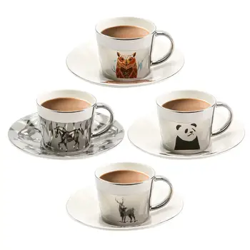 Mirage Oglindă Cupe Creativitate Manual De Reflecție În Oglindă Cupa Cartoon Panda/Tigru/Cerb/Cal Design Cana De Cafea Romantic Set Cadou