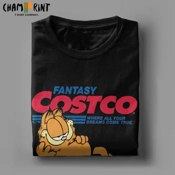 Men ' s T-Shirt Fantezie Costco Distracție Bumbac Tricou Garfield Meme Amuzant Cat de Desene animate Tricou Rotund Gat Haine de Vara