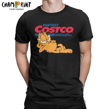 Men ' s T-Shirt Fantezie Costco Distracție Bumbac Tricou Garfield Meme Amuzant Cat de Desene animate Tricou Rotund Gat Haine de Vara