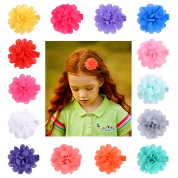 2 buc/lot Solid de Culoare de Par Clip Floare Hairgrips Pentru Copii Fete Boutique Manual Agrafele Pălării de Moda Accesorii de Par