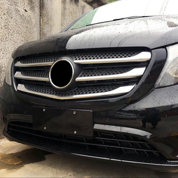 Pentru Mercedes-Benz Vito W447-2019 Accesorii ABS Cromat Fata de Centrul Grila Benzi de Turnare Garnitura Capac Ornamental 5pcs