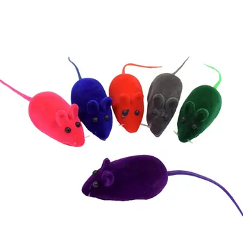 1 BUC Pisica Drăguț Jucărie Flocking Mouse-ul Amuzant Kitty Jucarii Sunet de Pluș de Cauciuc, Vinil Mouse-ul Pisica de Companie de Sunet Realiste Jucarii Interactive Toy
