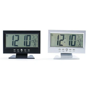 LCD Digital de Timp Ceas Deșteptător Multifuncțional Snooze Calendar Temperatura de Noapte de Afișare Sunet Activat Ceas de Masa