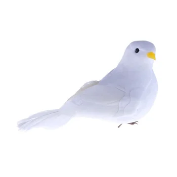 Artificiale Porumbelului Alb De Plastic, Pene Iubesc Pacea Porumbei Păsări De Simulare Figurine De Păsări False Miniaturi Imitație De Pasăre Model