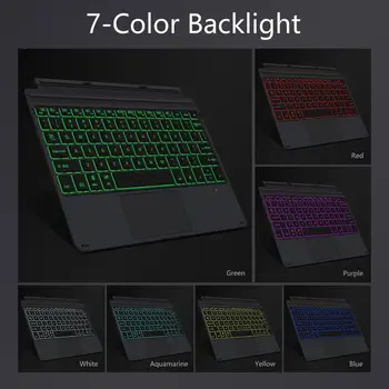 MoKo Tip de Acoperire Pentru Microsoft Surface Du-te,Subțire fără Fir Bluetooth Tastatura cu Trackpad-ul,7-Culoare LED-uri cu iluminare din spate,pentru Suprafața de 10 în