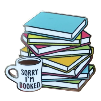 Scuze am rezervat email pin cafea și cărți brosa introvertit bookworm insigna de lectură și bibliotecar cadou