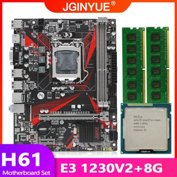 H61 placa de baza LGA 1155 set kit cu procesor Intel xeon E3-1230 V2, CPU procesor și memorie de 8GB(2 X 4GB) DDR3 desktop memorie RAM USB2.0 H61M-H
