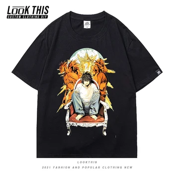 Death Note Misa T-shirt Harajuku Mens Streetwear Imprimare Topuri & Tricouri de sex Masculin Băieții O-Gât de Vară 2021 Tricou Sport, Camasi Casual Top