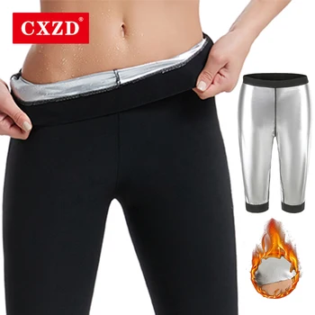 CXZD Femei Talie Formatori Sudoare Saună strat de ioni de Argint Termo Pantaloni Body Shaper Pantaloni Slăbire Burtă Jambiere Antrenament de Fitness