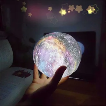 Pictat Luna Lampă de Imprimare 3D Lumina de Noapte Reîncărcabilă Creative Lampa cu Lumini Luminos de uz Casnic LED Lumina Lunii Decor