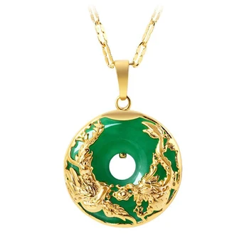Verde Natural Hetian Jad Pandantiv Dragon Colier Phoenix Chineză Jadeit Amuleta Sculptate Moda Bijuterii Farmec Amuleta Cadou Unisex