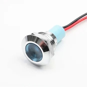 1buc 12mm cap Plat CONDUS de Metal Indicator luminos 12mm impermeabil lampă de Semnalizare 6V 12V 24V 220v cu fir roșu galben albastru verde alb