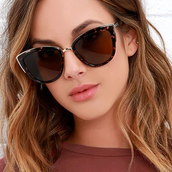 2021 Ochi de Pisică Moda ochelari de Soare din Plastic Femei Vintage Mici Ochelari de Soare Gradient de Gri ochelari de Soare Femei UV400