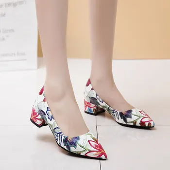 MORAZORA 2020 dimensiuni mari 33-46 moda femei pompe tocuri groase subliniat toe pantofi doamnelor 3 culori superficial singur pantofi