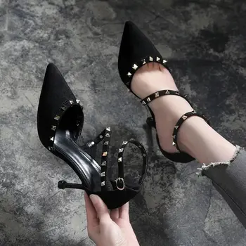 Doamnelor Vânt Nit Moda Stilet Tocuri Ascuțite, Negru de sex Feminin Unic Sălbatic Pantofi 2021 Primăvară Nouă de Pantofi pentru Femei Valul NA-02