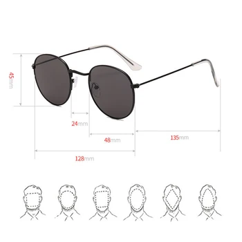 Clasic Cadru Mic Rotund ochelari de Soare Femei/Barbati de Brand Designer de Aliaj Oglindă Ochelari de Soare Vintage Modis Oculos Ridicata Nou UV400