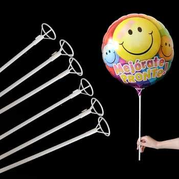 50pcs/lot 40cm Balon de Folie Lipeste PVC Alb Tije pentru Baloane Titularul Bastoane cu Cupa Partidul Decor Accesorii