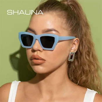 SHAUNA Moda Ochi de Pisică ochelari de Soare Femei Retro Jeleu de Culoare Ochelari de Oameni Poligon Nuante UV400 Ochelari de Soare
