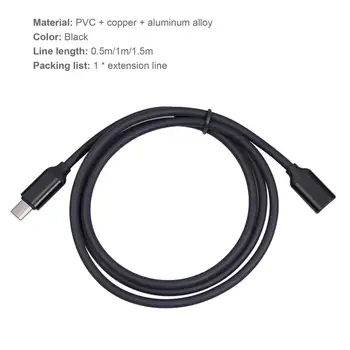 HD 4K 3A Tip C Cablu de Extensie de sex Masculin la Feminin USB 2.0 Cablu de Încărcare Extender Cablu de Sârmă Pentru Macbook Nintendo Comutator Laptop