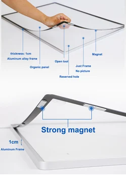 Aliaj De Aluminiu Cadru Metalic Magnetic Poster Frame Ramă De Aur Negru Argintiu Rama Poster A4 A3 Rama Foto