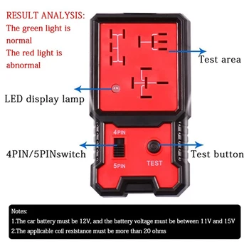 Releu auto Tester 12V Electronic Baterie Auto Checker Instrument de Diagnosticare Auto Echipament de