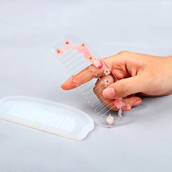 3D Transparent Pieptene Mucegai de Bijuterii Rășină de Turnare DIY Mucegai Silicon Pieptene Mucegai Ambarcațiunile de Machiaj AccessoriesCY