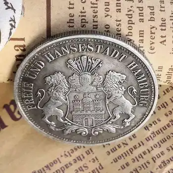 Germania 1896 Hamburg Dublu Leul Vultur Externe Comemorative Europene Monede de Argint de Epocă dolar colle