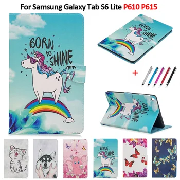 Tableta Caz Pentru Samsung Tab S6 Lite Caz Kawaii Unicorn Pisica Catel Acoperire din Piele pentru Galaxy Tab S6 Lite SM P610 P615 Caz 10.4