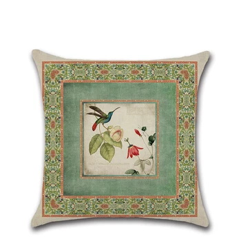 Decorative Stil Clasic față de Pernă Flori de Pasăre Lenjerie de pat fata de Perna 45x45cm pentru Scaun Canapea Potter Pernă Decor Acasă