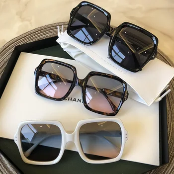 Moda De Lux Pătrat Ochelari De Soare Pentru Femei Brand Designer Retro Ochelari De Soare De Sex Feminin Cadru Mare Gradient Oglinda Vintage Oculos De Sol