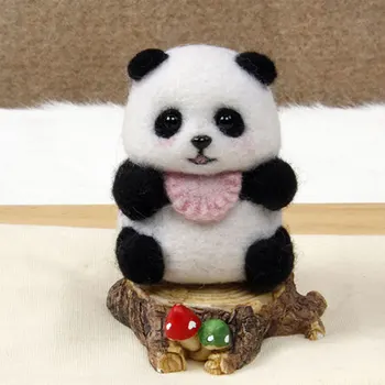 Jiwuo Lână Simțit Ambarcațiuni DIY Non Terminat de Bagat Set Artizanat Kit Pentru Ac Material Pachet Animal Panda Creative Drăguț Păpușă de Jucărie