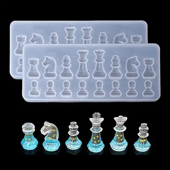 Internațional de Șah de Forma Mucegai tablă de Șah Mucegai Silicon DIY Cristal Argilă pudră Epoxidică Rășină de Turnare Mucegai Pentru a Meserii DIY Cadouri de Familie