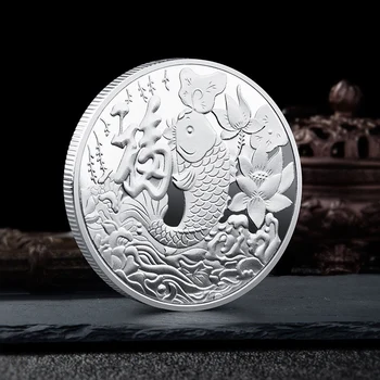 New Lucky Monede Comemorative De Aur Placate Cu Monede China Mascota Pește Koi Monede De Colectie Noroc Insigna De Suveniruri Cadou De Afaceri