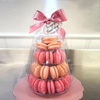 4/6 Strat Macarons Display Turn Transparent Niveluri Cupcake Stand De Înaltă Calitate Tort De Nunta Display Stand